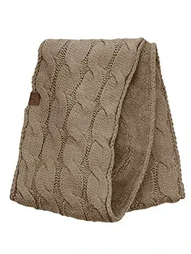 C.C Women's Winter Cable Knit Sherpa Lined Warm Infinity Pullover Scarf - 4