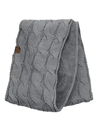 C.C Women's Winter Cable Knit Sherpa Lined Warm Infinity Pullover Scarf - 4