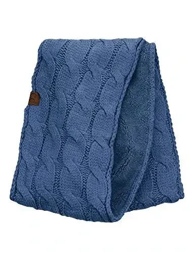 C.C Women's Winter Cable Knit Sherpa Lined Warm Infinity Pullover Scarf - 4