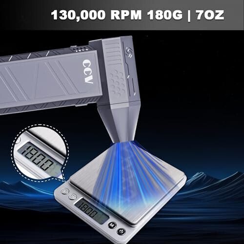 CCV Compressed Air Duster - 150000RPM Electric Air Duster for Cleaning Keyboard&PC 3 Gears Adjustable Rechargeable Cordless Jet Dry Blower Air Blower for Car and Home (F33-Pearl Blue) - 4