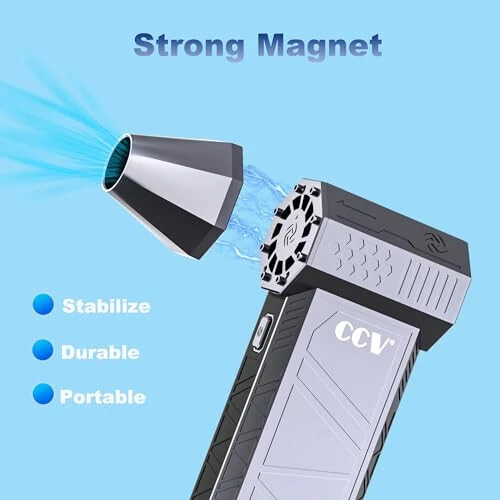 CCV Compressed Air Duster - 150000RPM Electric Air Duster for Cleaning Keyboard&PC 3 Gears Adjustable Rechargeable Cordless Jet Dry Blower Air Blower for Car and Home (F33-Pearl Blue) - 8
