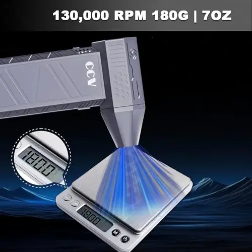 CCV Compressed Air Duster - 150000RPM Electric Air Duster for Cleaning Keyboard&PC 3 Gears Adjustable Rechargeable Cordless Jet Dry Blower Air Blower for Car and Home (F33-Pearl Blue) - 4