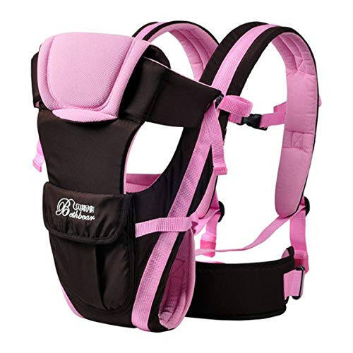 CdyBox Adjustable 4 Positions Carrier 3D Backpack Pouch Bag Wrap Soft Structured Ergonomic Sling Front Back Newborn Baby Infant (Pink) - 37