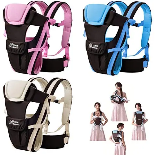 CdyBox Adjustable 4 Positions Baby Carrier 3D Backpack Infant Newborn Pouch Bag Wrap Soft Structured Ergonomic Sling Front Back (Khaki) - 1