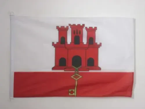 Gibraltar NAUTICAL Flag 18'' x 12'' - Gibraltarian flags 30 x 45 cm. - Banner 12x18 in for boat - AZ FLAG - 2