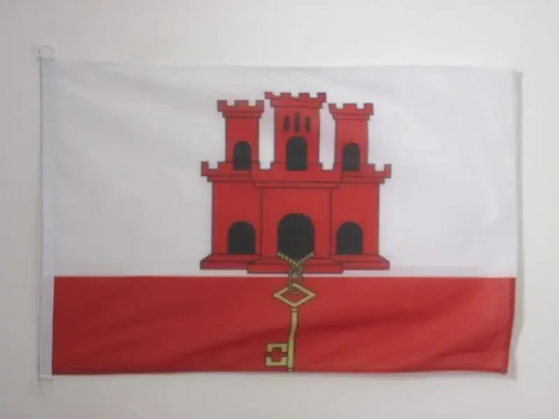 Gibraltar NAUTICAL Flag 18'' x 12'' - Gibraltarian flags 30 x 45 cm. - Banner 12x18 in for boat - AZ FLAG - 2