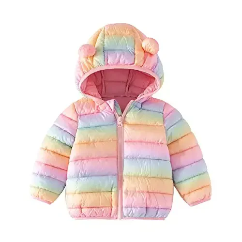 CECORC Toddler Qishki Palto Bolalar uchun Yengil Puffer Kurtka, 6-12 Oy, 12-18 Oy, 2t, 3t, 4t 