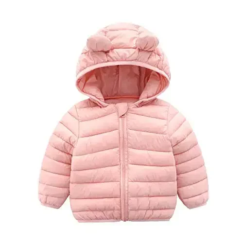 CECORC Toddler Qishki Palto Yengil Puffer Kurtka Chaqaloq Go'dak Bolalar uchun, 6-12 Oy, 12-18 Oy, 2t, 3t, 4t - CECORC