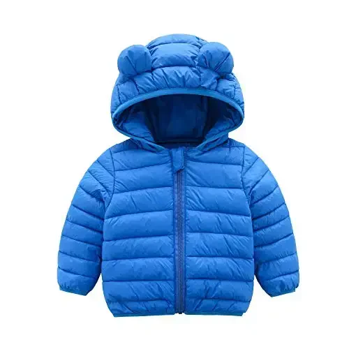 CECORC Toddler Qishki Palto Yengil Puffer Kurtka Chaqaloq Go'daklar uchun, 6-12 Oy, 12-18 Oy, 2t, 3t, 4t 
