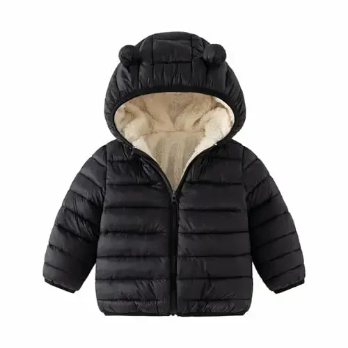 CECORC Toddler Qishki Palto Yengil Puffer Kurtka Chaqaloqlar uchun, 6-12 Oy, 12-18 Oy, 2t, 3t, 4t 