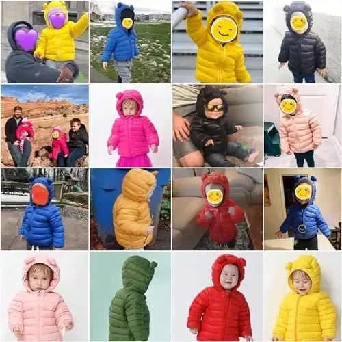 CECORC Toddler Qishki Palto Yengil Puffer Kurtka Chaqaloqlar uchun 6-12 oy, 12-18 oy, 2t, 3t, 4t - 3