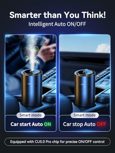 Ceeniu Akıllı Araba Hava Temizleyicileri, Ultrasonik Buharla Yeni Koku Deneyimi, Otomatik Açma/Kapama, Güçlü Dahili Pil, Doğal Koku, Ayarlanabilir Araba Kokusu, Kolonya Kokusu - 3