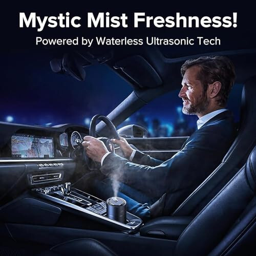 Ceeniu Smart Car Air Fresheners, New Smell Experience By Ultrasonic mist, Auto On/Off, Powerful Built-in Battery, Natural Fragrance, Adjustable Car freshener, Cologne Scent - 17