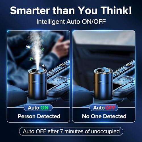 Ceeniu Smart Car Air Fresheners, New Smell Experience By Ultrasonic mist, Auto On/Off, Powerful Built-in Battery, Natural Fragrance, Adjustable Car freshener, Cologne Scent - 18