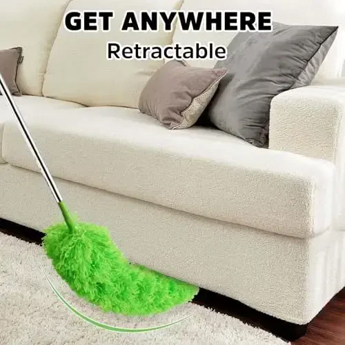Ceiling Fan Cleaner Duster, Bafezoze Extendable Long Duster for High Ceilings, Telescoping Tall Extension Pole Green - 5