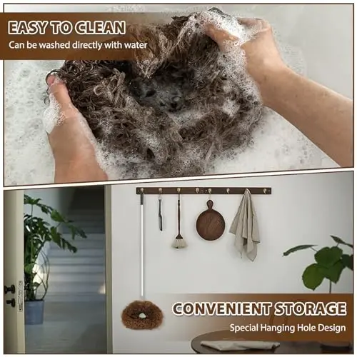 Ceiling Fan Cleaner Duster High Ceiling Extended Fan Blade Cleaner from 13 to 50 Inch Reusable Microfiber Ceiling Fan Duster with Extension Handle for Furniture Bookshelves Wall Door (Brown) - 4