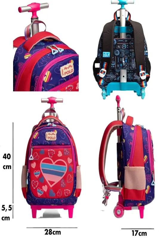 çekçekli ilk okul çantası beslenme takımlı ısı yalıtımlı ikili takım çok gözlü-Çok Renkli evcil - 2