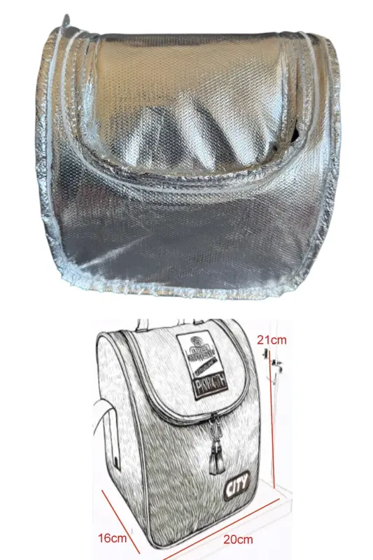 çekçekli ilk okul çantası beslenme takımlı ısı yalıtımlı ikili takım çok gözlü-Çok Renkli kelebekli - 5