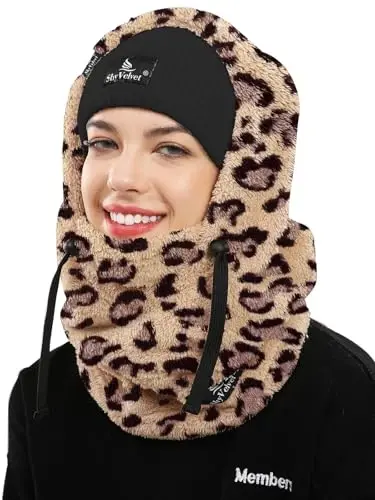 Shy Velvet Balaclava Wind-Resistant Winter Face Mask,Fleece Ski Mask for Men and Women,Warm Face Cover Hat Cap Scarf 