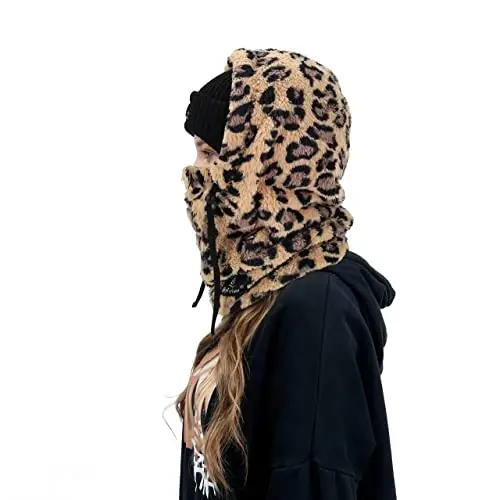 Shy Velvet Balaclava Wind-Resistant Winter Face Mask,Fleece Ski Mask for Men and Women,Warm Face Cover Hat Cap Scarf - 4