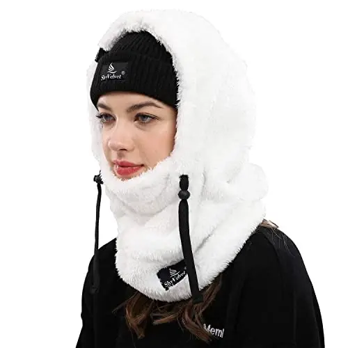 Shy Velvet Balaclava Wind-Resistant Winter Face Mask,Fleece Ski Mask for Men and Women,Warm Face Cover Hat Cap Scarf - 2