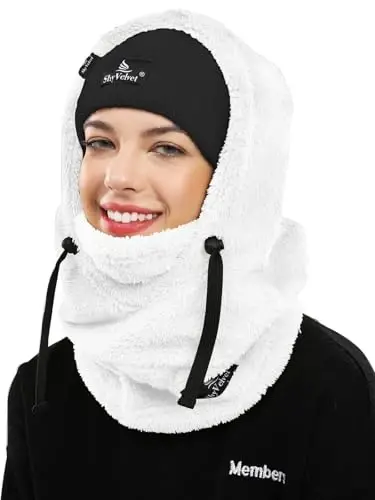 Shy Velvet Balaclava Wind-Resistant Winter Face Mask,Fleece Ski Mask for Men and Women,Warm Face Cover Hat Cap Scarf 