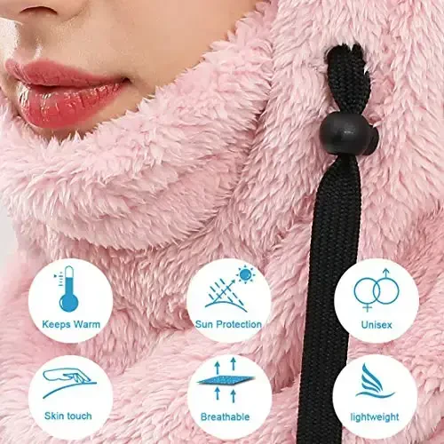 Shy Velvet Balaclava Wind-Resistant Winter Face Mask,Fleece Ski Mask for Men and Women,Warm Face Cover Hat Cap Scarf - 6