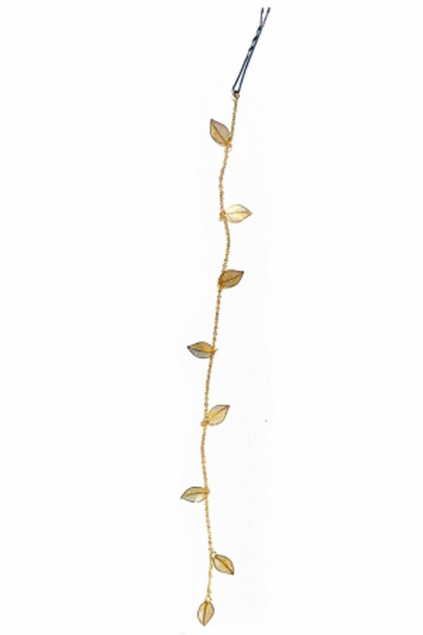 Celeste Gold Leaf Wire Clip Hair Accessory Hair Chain - 11