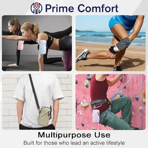 Cell Phone Armbands Running Phone Holder Armband, Phone Holder for Walking, Shoulder Holster Phone Purse Crossbody Bag Phone Pouch (Khaki) - 6