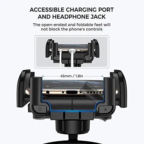Cell Phone Holder for Car, CD Slot Car Phone Mount, One Button Release Easy Installation CD Player Car Phone Holder Mount Compatible with iPhone 15 14 13 12 11 Pro XR XS MAX Galaxy S20 S20+ S10 S9 S8 - 4