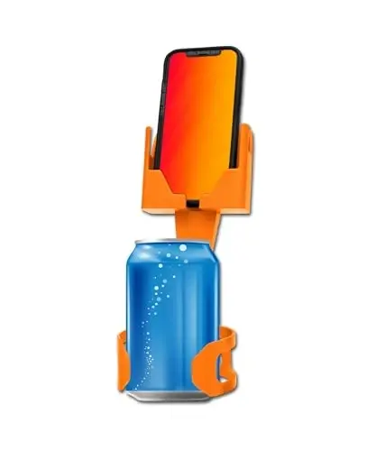 CELL PHONE SEAT - Cup Holder Phone Holder Mount for Car - Universal Adjustable Expander Cradle Hands-Free Driving - Compatible with All Smartphones iPhone Samsung Google Android Orange - 5