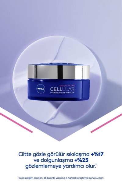 Cellular Expert Filler Yengil Anti-Aging Kechasi Yuzni Parvarish Krem 50ml, Gialuron Kislotasi, Folik Kislotasi - 15