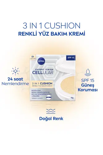 Cellular Expert Finish 3in1 Cushion Light Tone Face Cream 15ml, Hyaluron and Collagen - 6