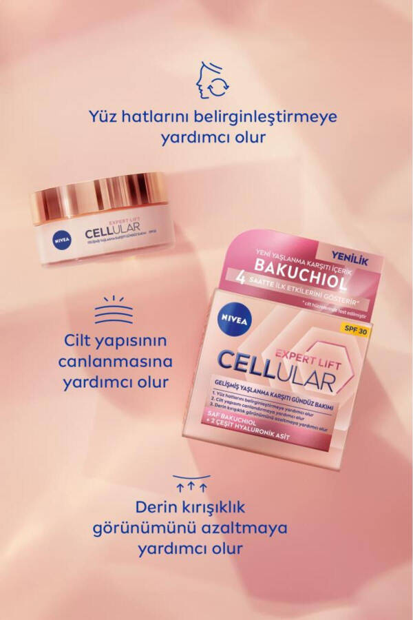 Cellular Expert Lift Yaşlanma Karşıtı Gündüz Yüz Bakım Kremi 50ml, SPF30, Bakuchiol, Hyaluronik Asit - 4