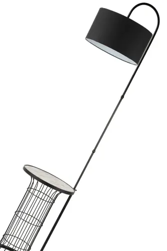Cemre Floor Lamp Black Marble Wood Black Shade-Black - 4