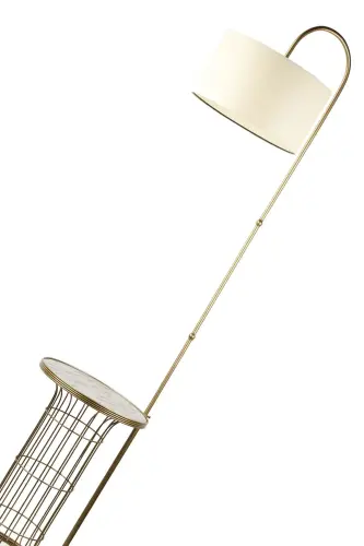 Cemre Sehpa Lambader Eskitme Mermer Ahşap Krem Şapka-Eskitme - 4