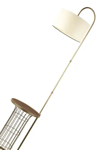 Cemre Sehpa Lambader Eskitme Ceviz Ahşap Krem Şapka-Eskitme - 4