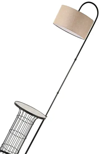 Cemre Sehpa Lambader Qora Marmar Yog'och Hasma Shapka-Qora - 4