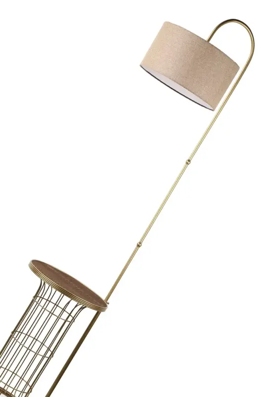 Cemre Tripod Lamp Walnut Wood Rattan Shade-Antique - 4