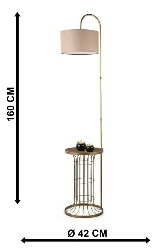 Cemre Tripod Lamp Walnut Wood Rattan Shade-Antique - 5