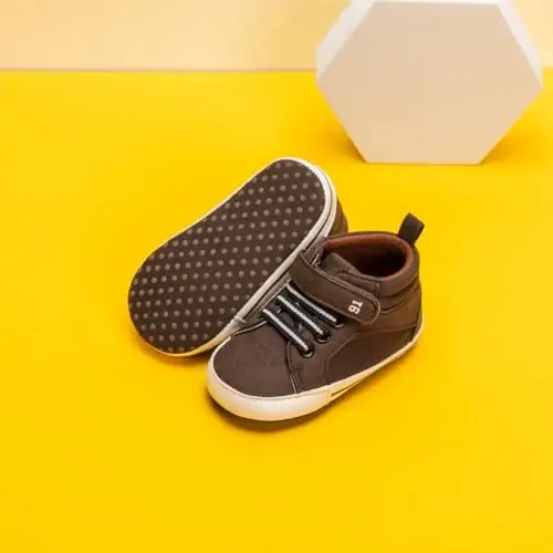 CENCIRILY Baby Boys Girls High Top Krossovkalar Yumshoq Taglik Sirpanishga Qarshi Chaqaloq Oyoq Kiyimlari Go'dak Prewalker Birinchi Yurish Beshik Oyoq Kiyimlari - 5