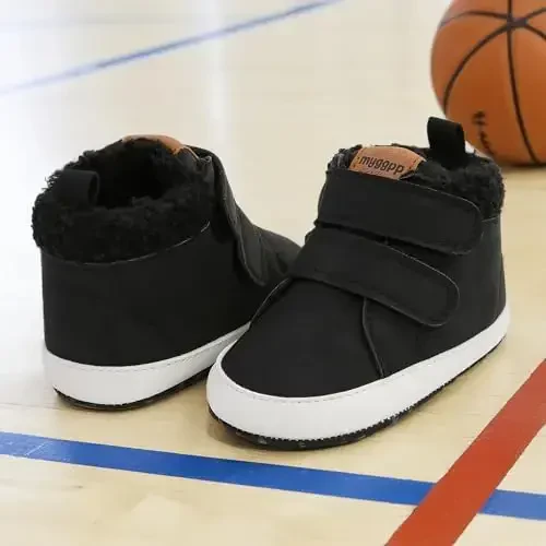 CENCIRILY Baby Boys Girls High Top Krossovkalar Yumshoq Tagliklar Skidga qarshi Chaqaloq To'piqli Poyabzal Toddler Prewalker Birinchi Yurish Karavatchasi Poyafzallari - 3