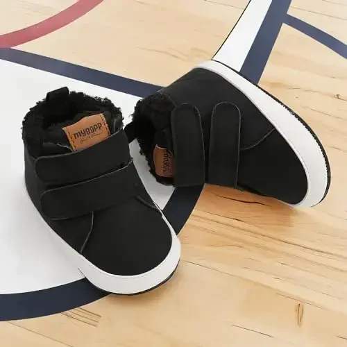 CENCIRILY Baby Boys Girls High Top Krossovkalar Yumshoq Tagliklar Skidga qarshi Chaqaloq To'piqli Poyabzal Toddler Prewalker Birinchi Yurish Karavatchasi Poyafzallari - 5