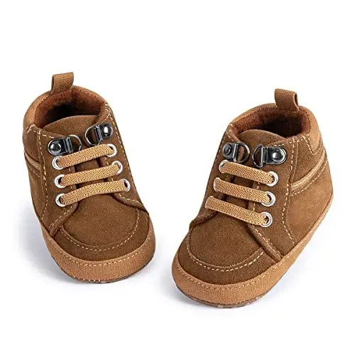 CENCIRILY Baby Boys Girls High Top Krossovkalar Yumshoq Tagliklar Skidka qarshi Chaqaloq to'piqli poyafzallari Yosh bolalar uchun Prewalker Birinchi Yurish Beshik poyafzallari 