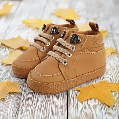 CENCIRILY Baby Boys Girls High Top Poyabzal Yumshoq Tagliklar Skidga Qarshi Chaqaloq To'piq Poyabzallari Yigitcha Prewalker Birinchi Yurish Beshik Poyabzallari - 4