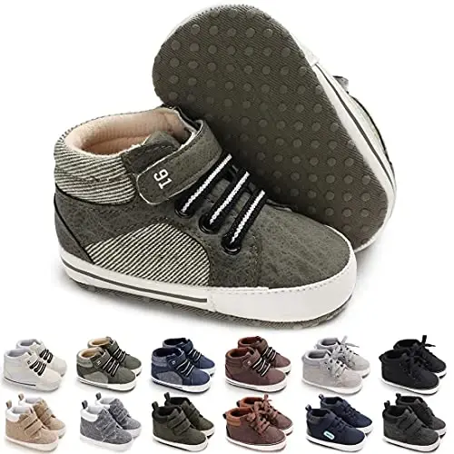 CENCIRILY Baby Boys Girls High Top Poyabzal Yumshoq Tagliklar Skidga Qarshi Go'daklar O'tiradigan Oyoq Kiyimlari Kichkintoy Prewalker Birinchi Yurish Krovat Oyoq Kiyimlari - 1