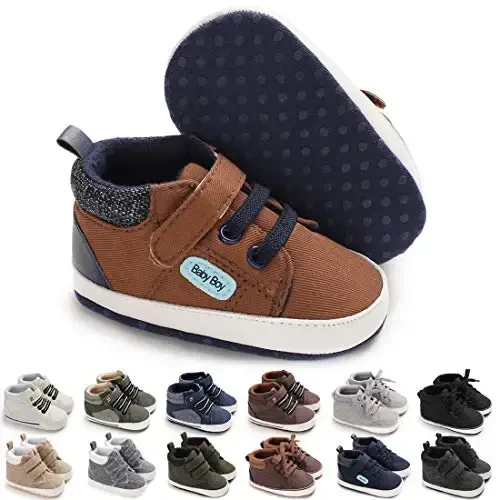 CENCIRILY Baby Boys Girls High Top Poyabzal Yumshoq Tagliklar Skidka Qarshi Chaqaloq To'piqlari Poyafzal Toddler Prewalker Birinchi Yurish Beshik Poyafzallari - CENCIRILY