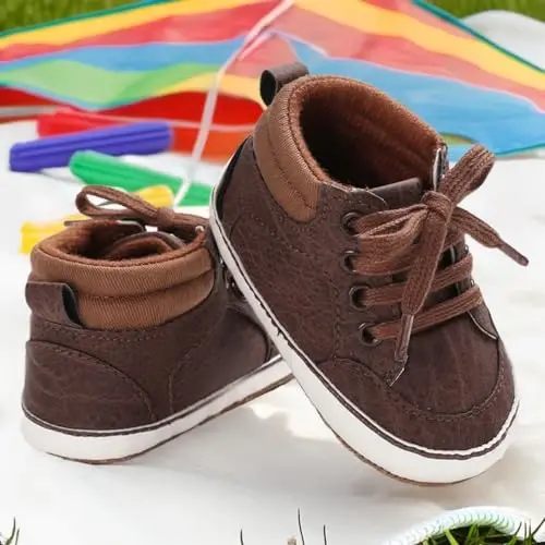 CENCIRILY Baby Boys Girls High Top Poyafzal Yumshoq Tagliklar Skidga qarshi chaqaloq oyoq Bilagi Poyafzallari Kichkintoy Prewalker Birinchi Yurish Beshik Poyafzallari - 2