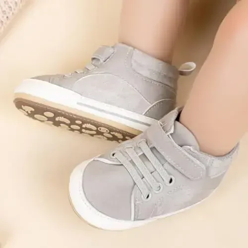 CENCIRILY Baby Boys Girls High Top Poyafzal Yumshoq Tagliklar Skidga qarshi Chaqaloq To'piqli Poyafzal Yuruvchi Birinchi Yurish Beshik Poyafzallari - 3