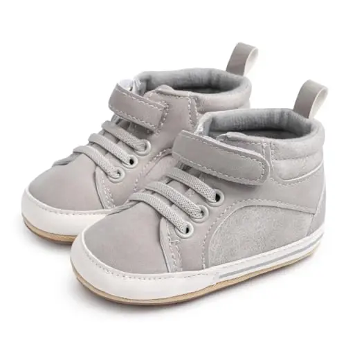 CENCIRILY Baby Boys Girls High Top Poyafzal Yumshoq Tagliklar Skidga qarshi Chaqaloq To'piqli Poyafzal Yuruvchi Birinchi Yurish Beshik Poyafzallari - CENCIRILY
